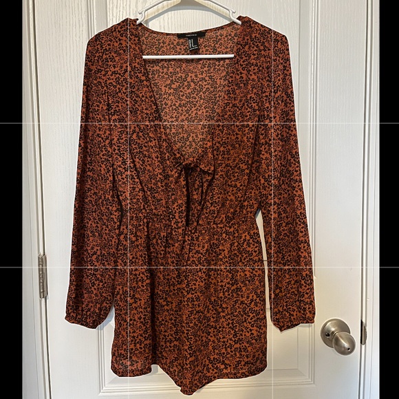 Forever 21 Pants - Forever 21 Long Sleeve Printed Romper. Size M